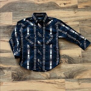 Rock & Roll Denim Boys XS Western Pearl Snap Cowboy Shirt Rodeo Ready
